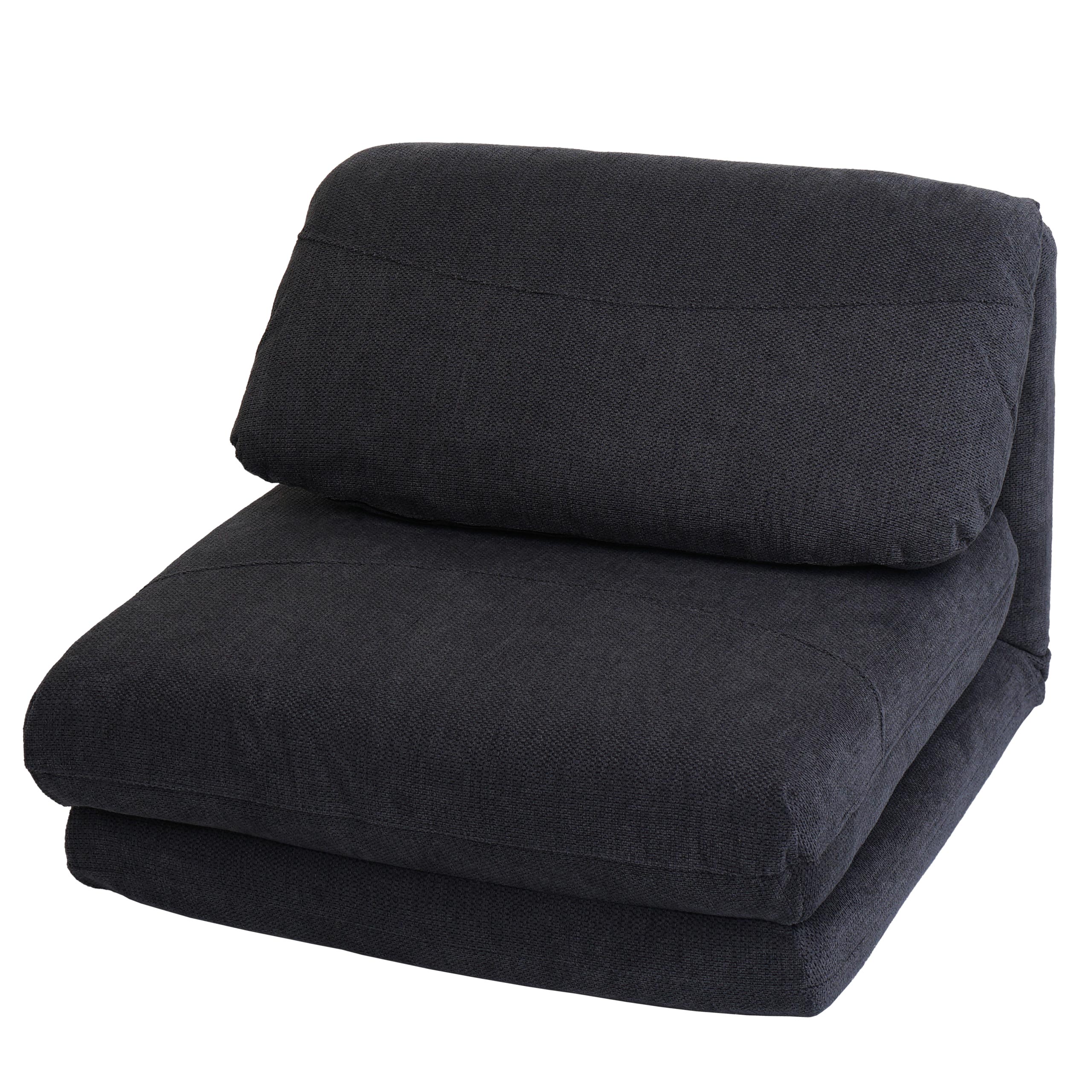 Rozkladacie polohovateľné kreslo na spanie HWC-E68, látka/textil - tmavosivá