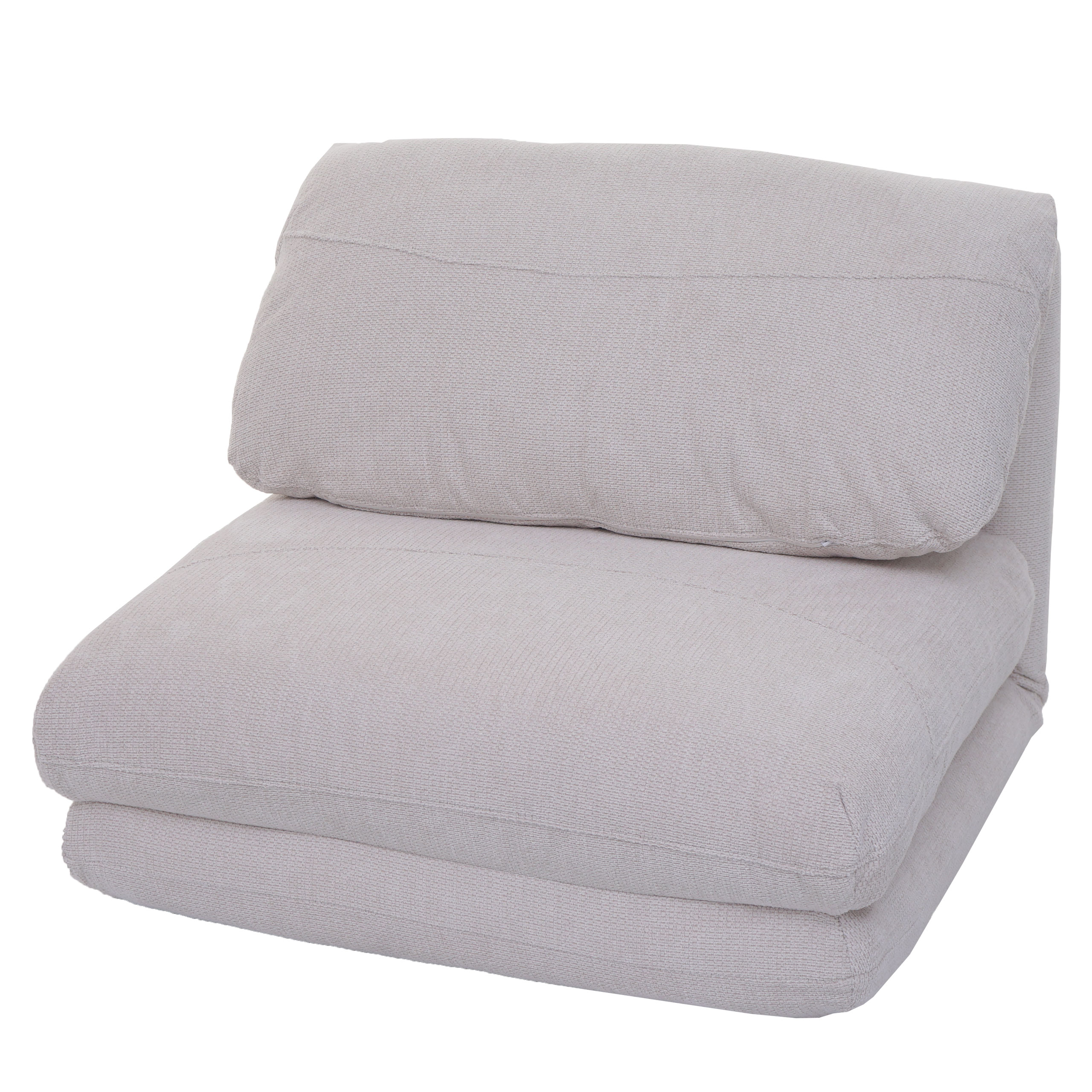 Rozkladacie polohovateľné kreslo na spanie HWC-E68, látka/textil - béžová