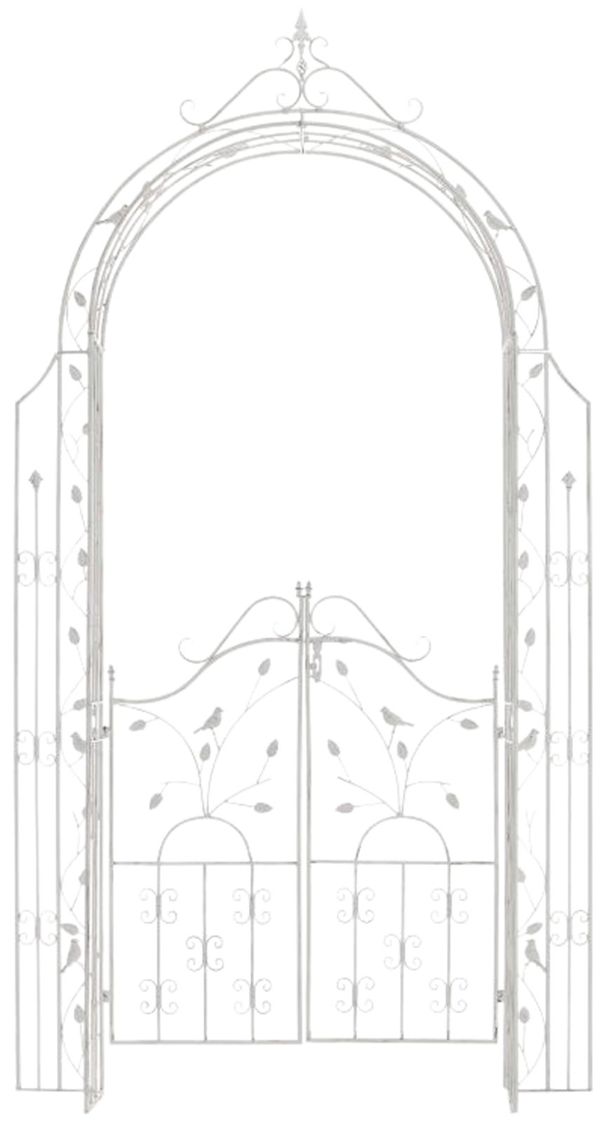 Pergola na popínavé rastliny GS22232 s bránkou - Antik biela