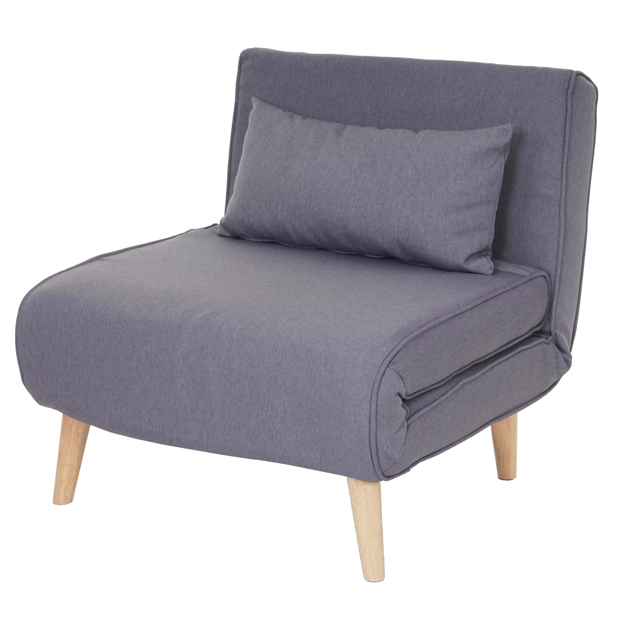 Rozkladacie polohovateľné kreslo na spanie HWC-D35, látka/textil - svetlosivá