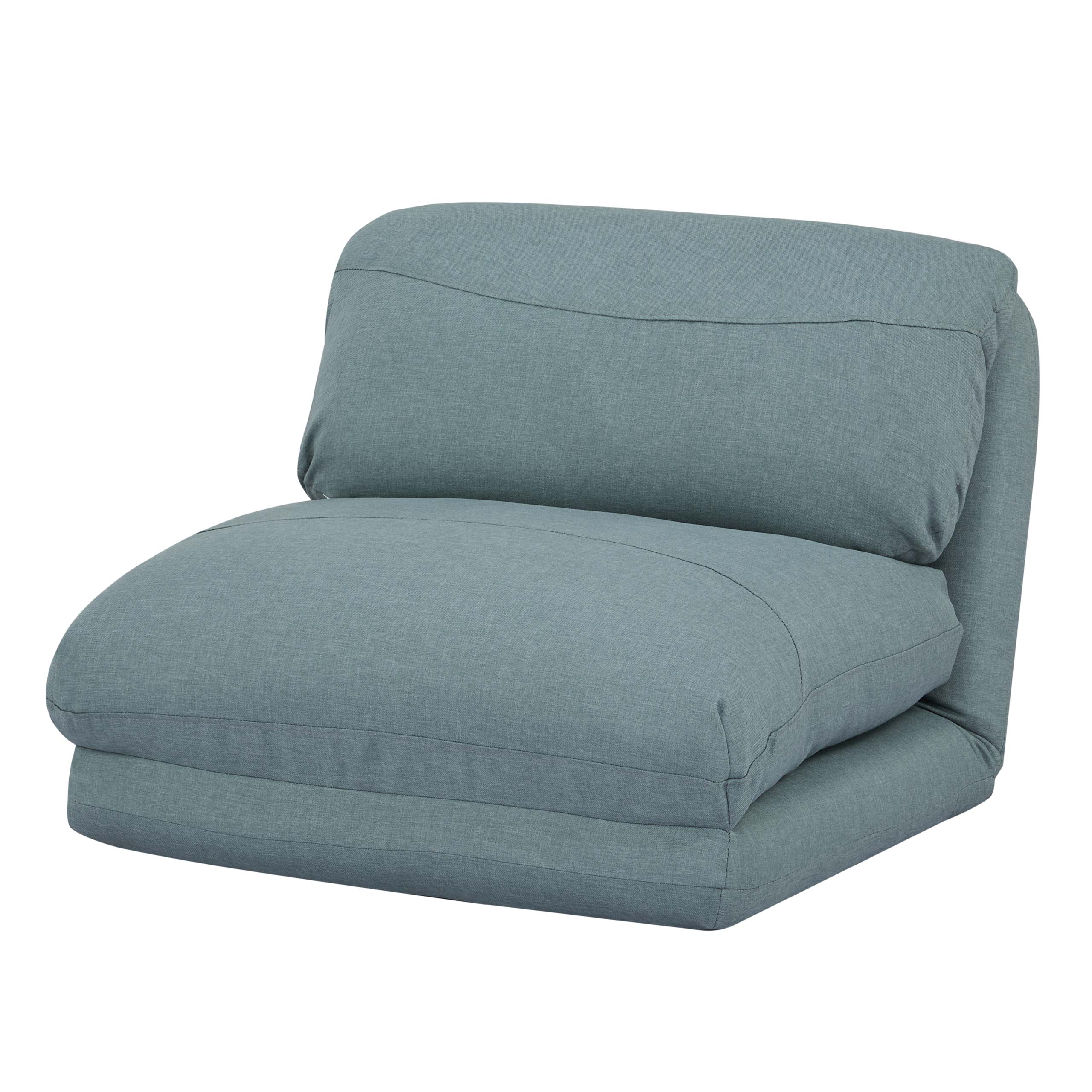 Rozkladacie polohovateľné kreslo na spanie HWC-E68, látka/textil - sivomodrá
