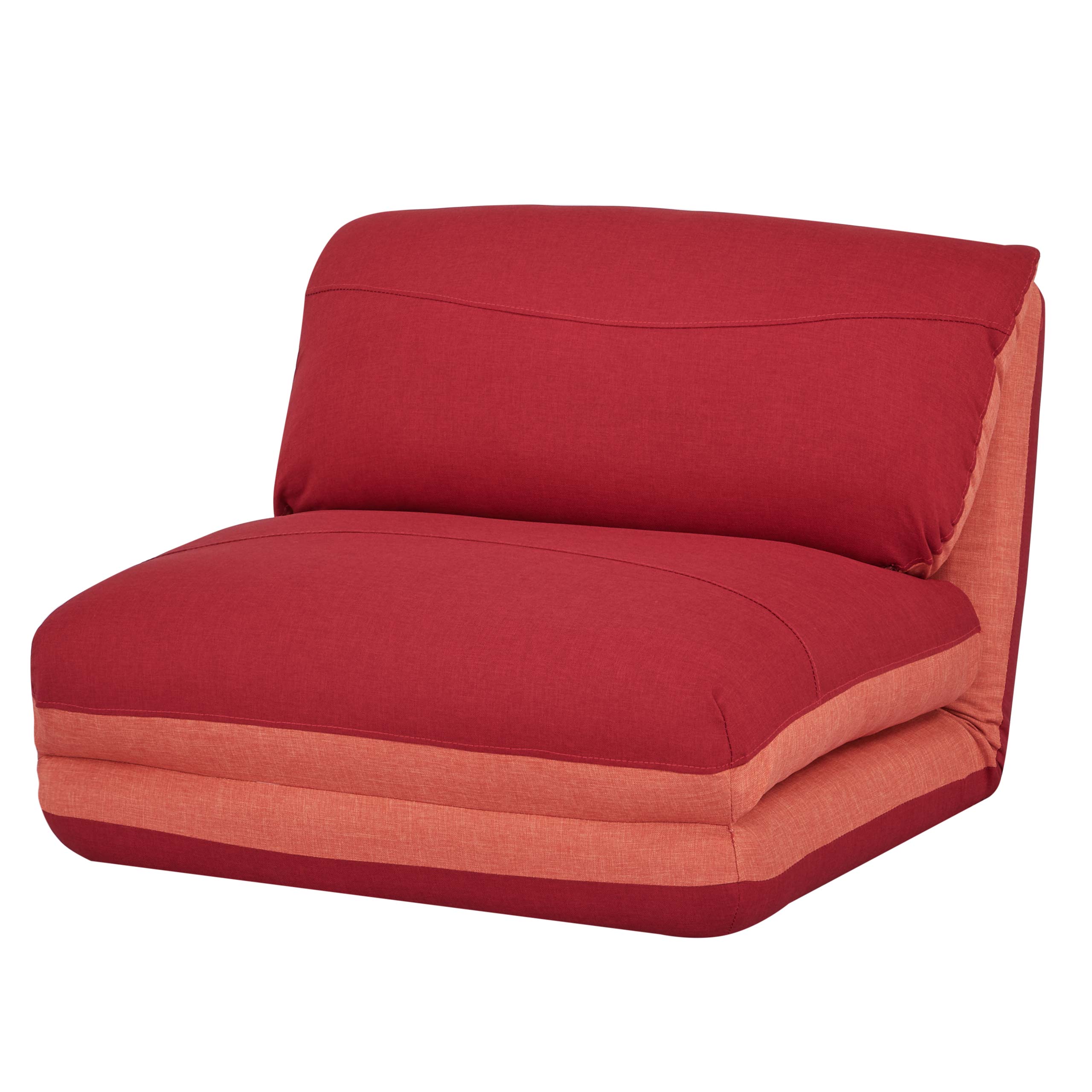 Rozkladacie polohovateľné kreslo na spanie HWC-E68, látka/textil - oranžová/tmavočervená