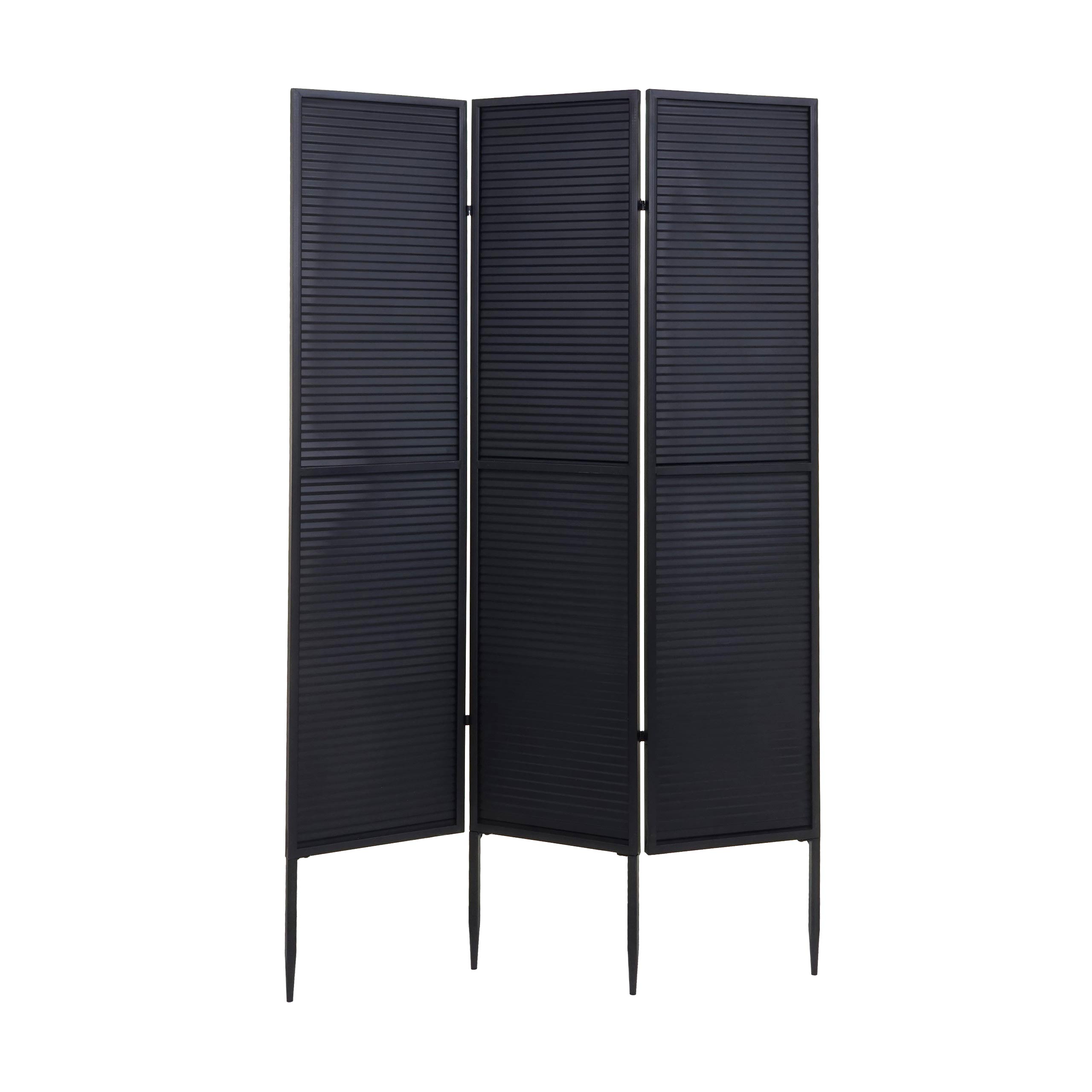 Záhradný paraván HWC-J14, kovový - 200 × 121 cm - čierna