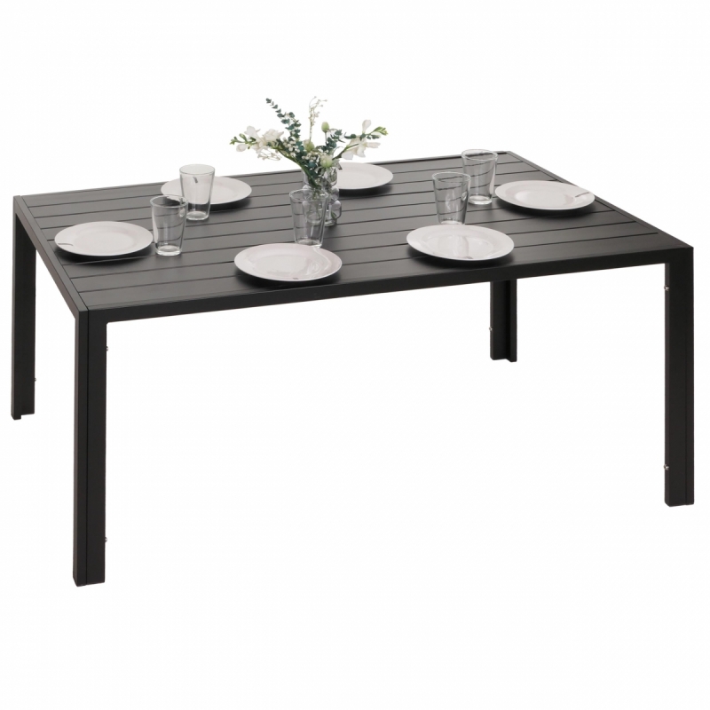 Záhradný stôl HWC-N40, hliník, 140x80cm - antracit