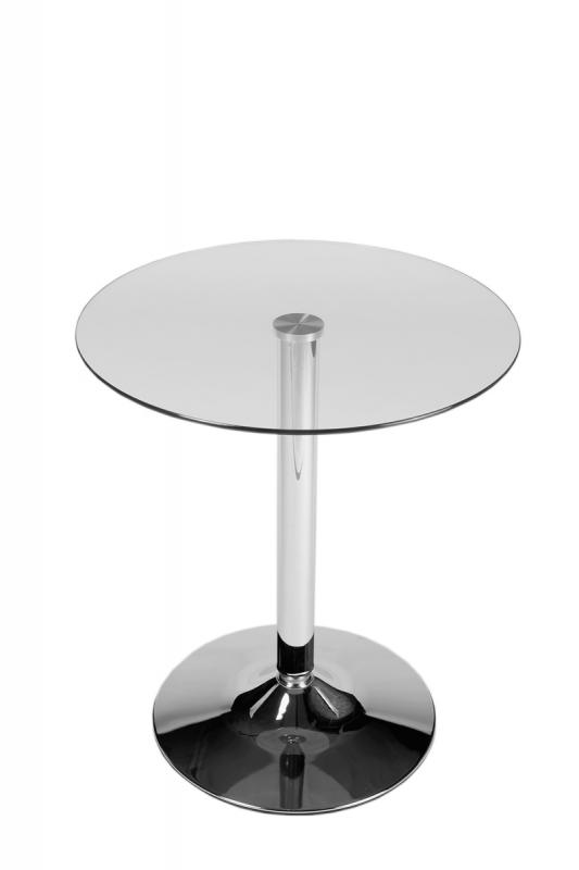 Stôl okrúhly sklenený - v70 x Ø60 cm - Transparentná / sklo