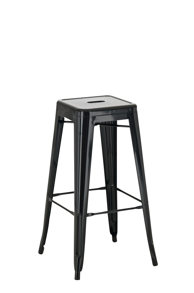 Kovová barová stolička Josh - Čierna