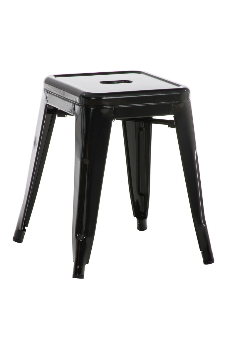 Stohovateľná kovová stolička Arm - Čierna
