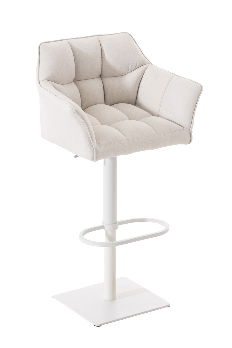 Barová stolička Damas W1 ~ látka, biely rám - Biela