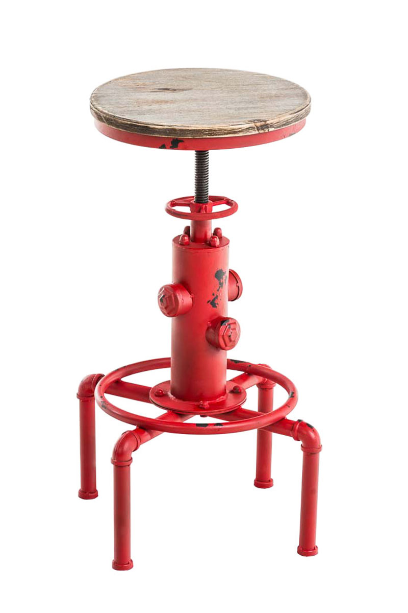 Kovová barová stolička Lumo v industriálnom štýle - Červená