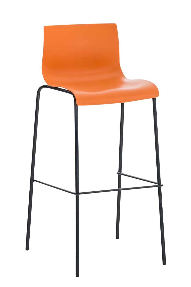 Barová stolička Hoover - plast, kovové nohy čierne - Oranžová