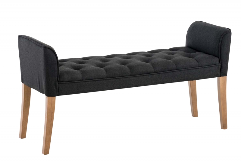 Lavica Cleopatra Chaiselongue látka, nohy antik svetlé - Tmavo sivá