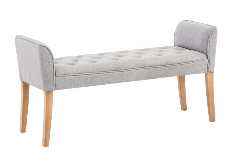 Lavica Cleopatra Chaiselongue látka, nohy antik svetlé - Svetlo sivá