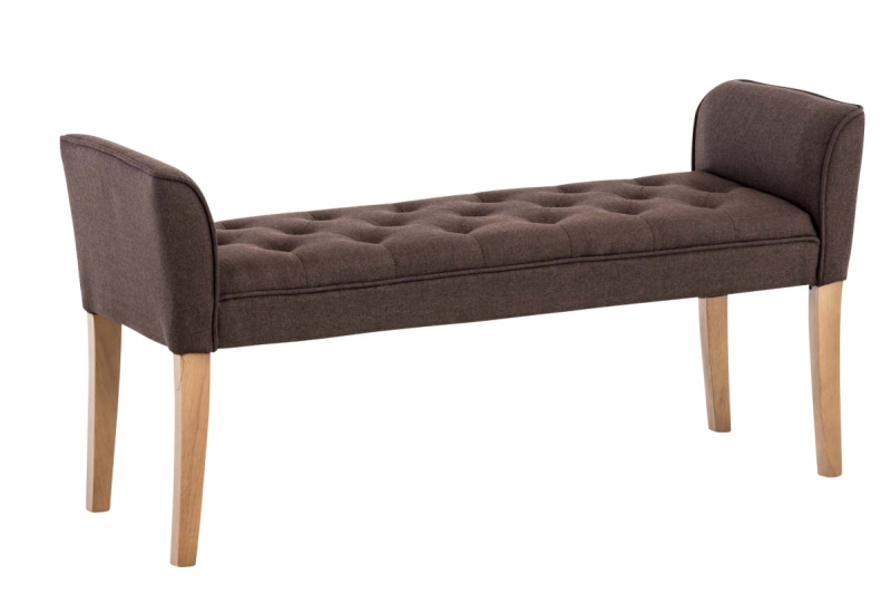 Lavica Cleopatra Chaiselongue látka, nohy antik svetlé - Hnedá