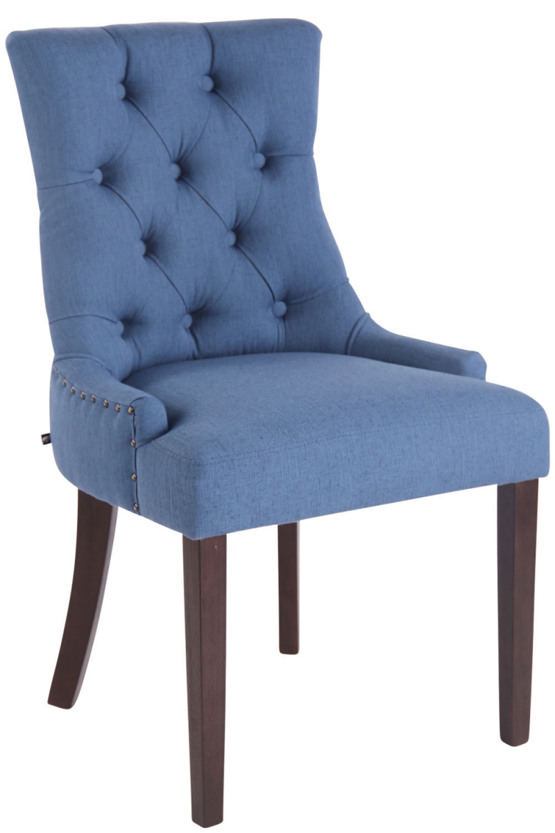 Jedálenská stolička Aberdeen ~ látka, drevené nohy antik tmavé - Modrá