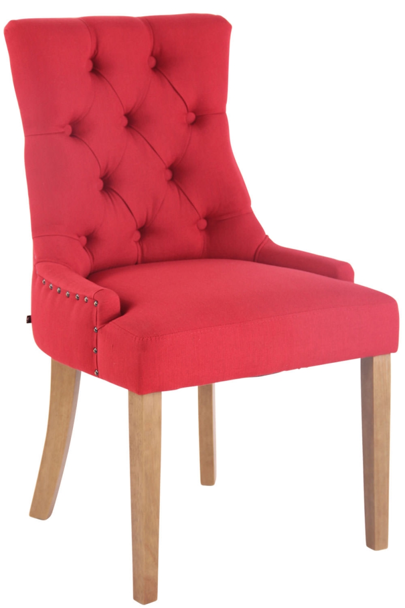 Jedálenská stolička Aberdeen ~ látka, drevené nohy antik svetlé - Červená
