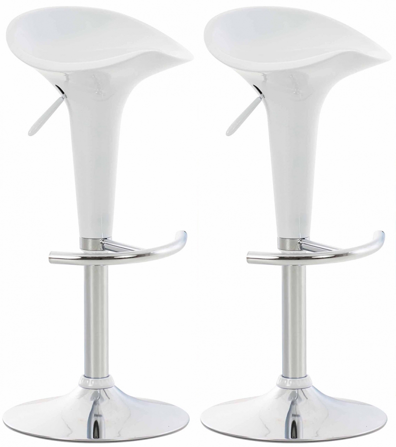 Plastová barová stolička Shine biela (SET 2 ks) - Biela