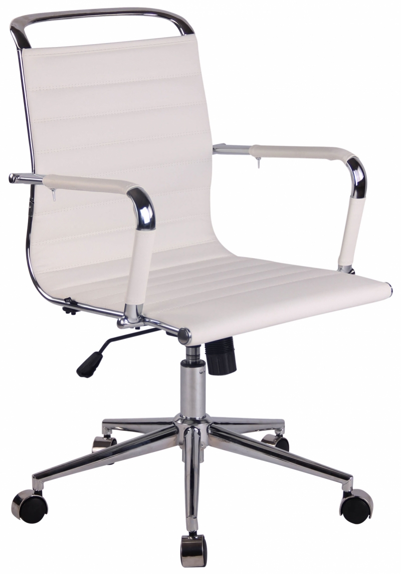 Kancelárska stolička Barton ~ koženka - Biela
