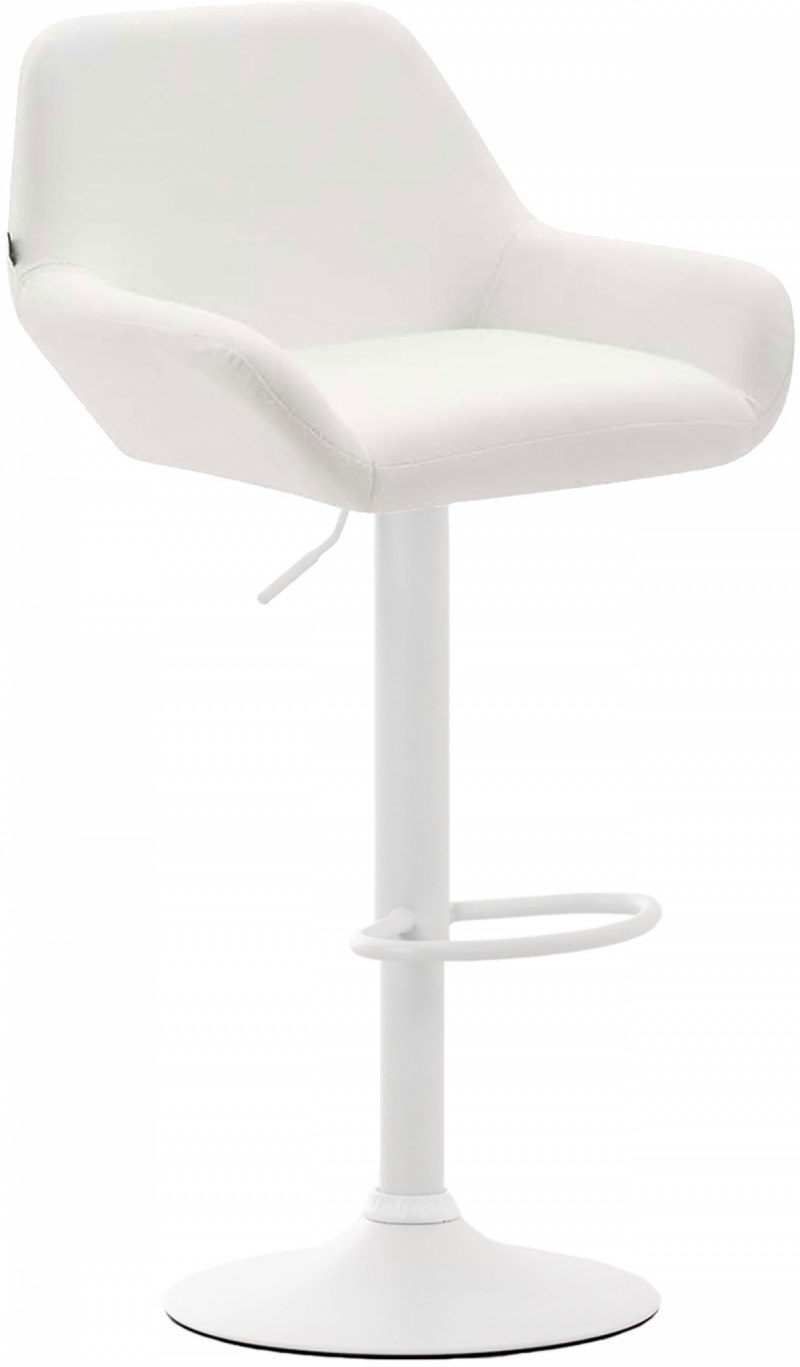 Barová stolička Braga ~ koženka, biela podnož - Biela