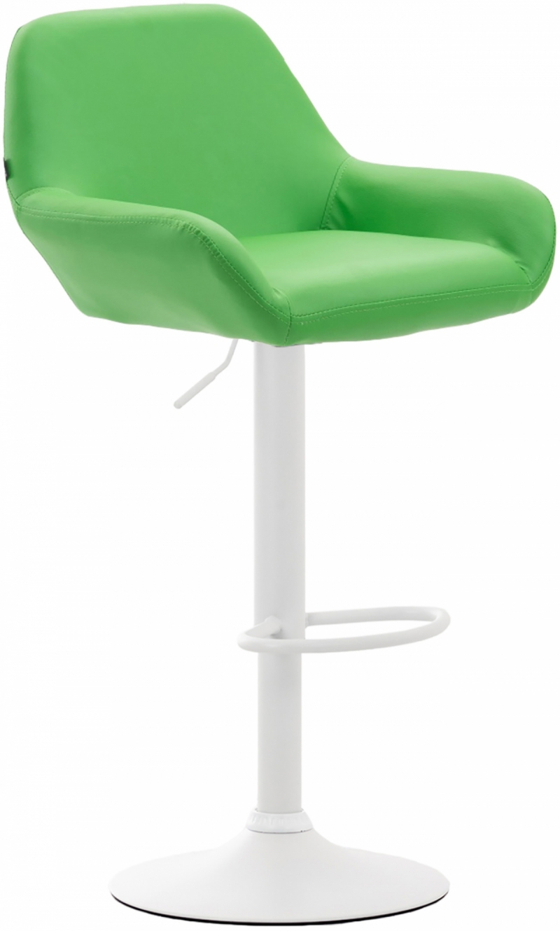 Barová stolička Braga ~ koženka, biela podnož - Zelená