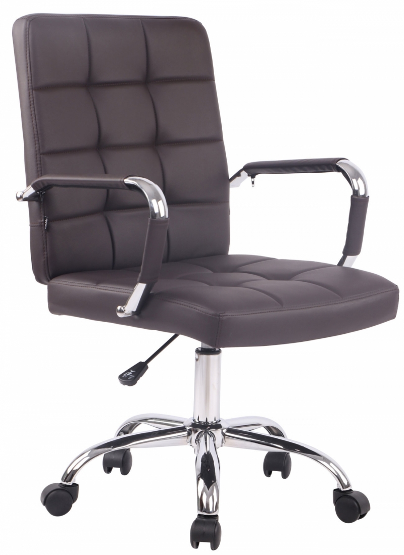 Kancelárska stolička D-Pro ~ koženka - Hnedá