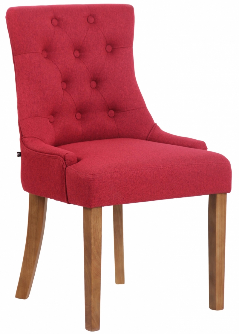Jedálenská stolička Inverness ~ látka, drevené nohy antik svetlé - Červená
