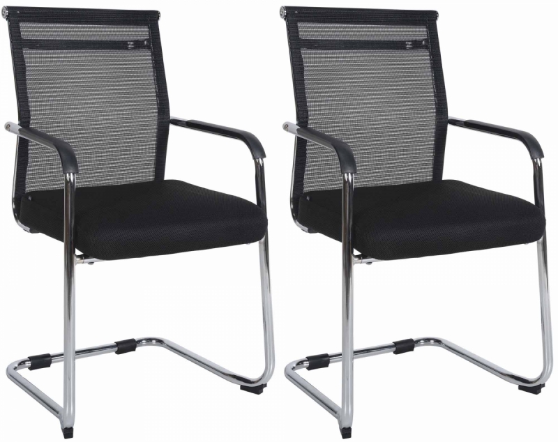 Set 2 kresiel pre návštevníkov Denny chróm rám - čierna
