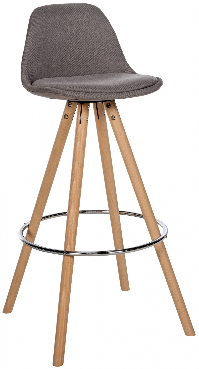 Barová stolička Corbin Round - látka, natura rám - taupe