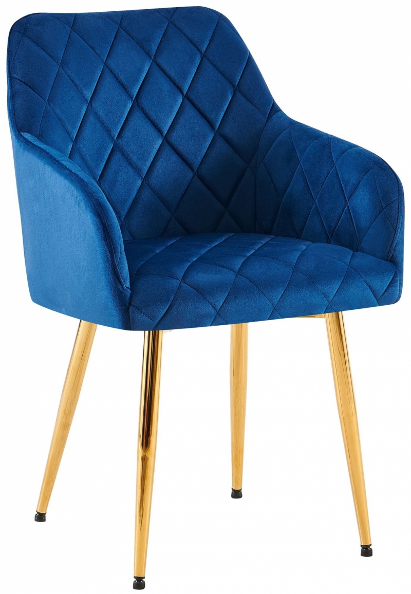 Jedálenská stolička Monett - zamat, G - Tmavo modrá