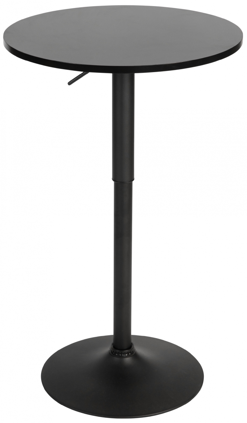Barový stôl Lamoni - v85-106 cm x Ø60 cm - Čierna/čierna