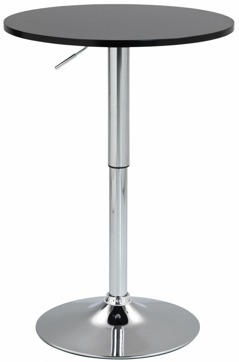 Barový stôl Lamoni - v85-106 cm x Ø60 cm - Čierna
