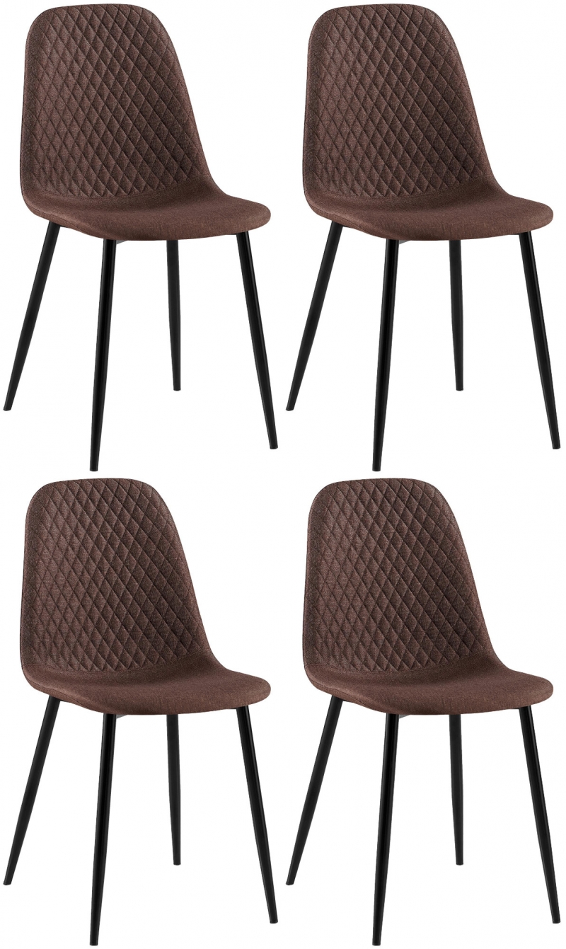 4x Stolička Giverny látka - hnedá