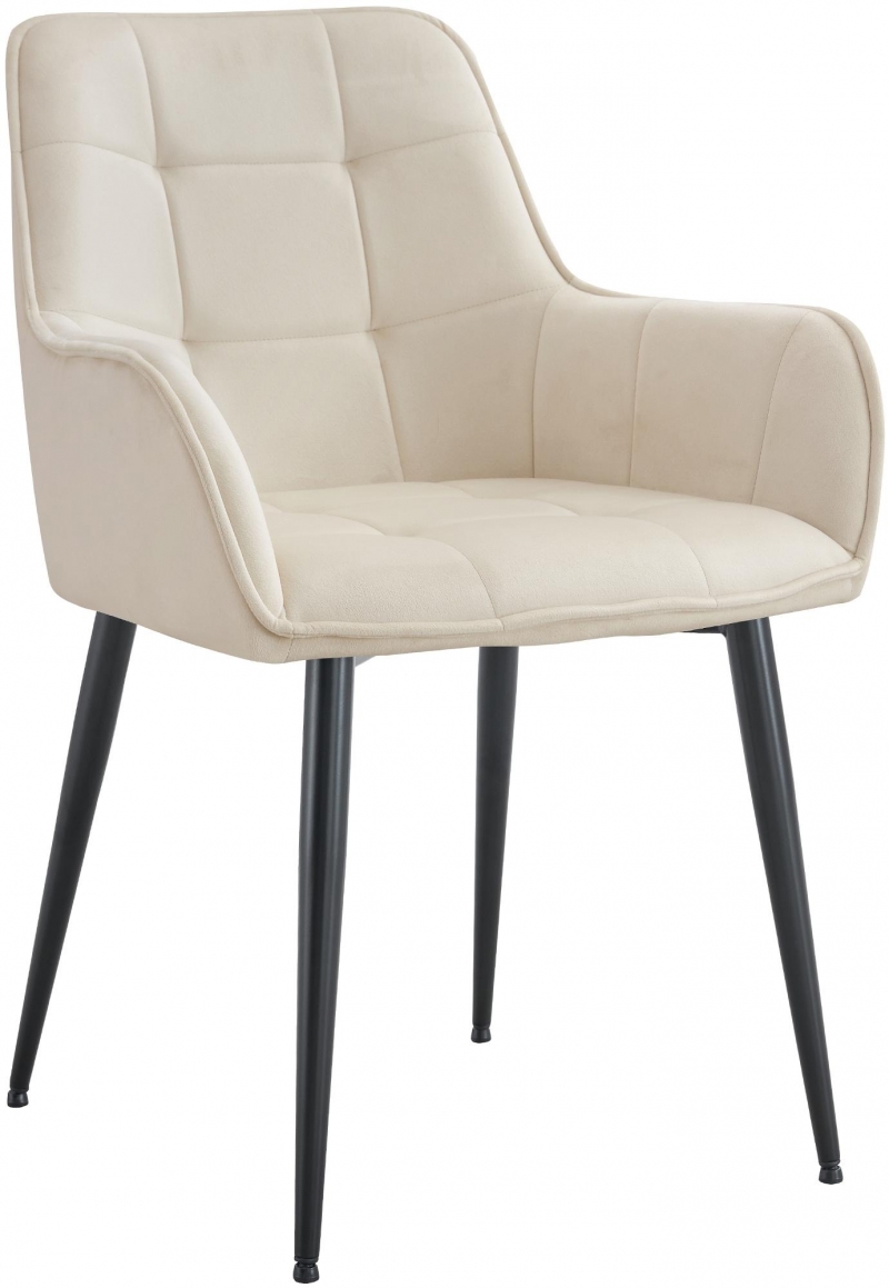 Jedálenská stolička Ferndale - zamat - krémová