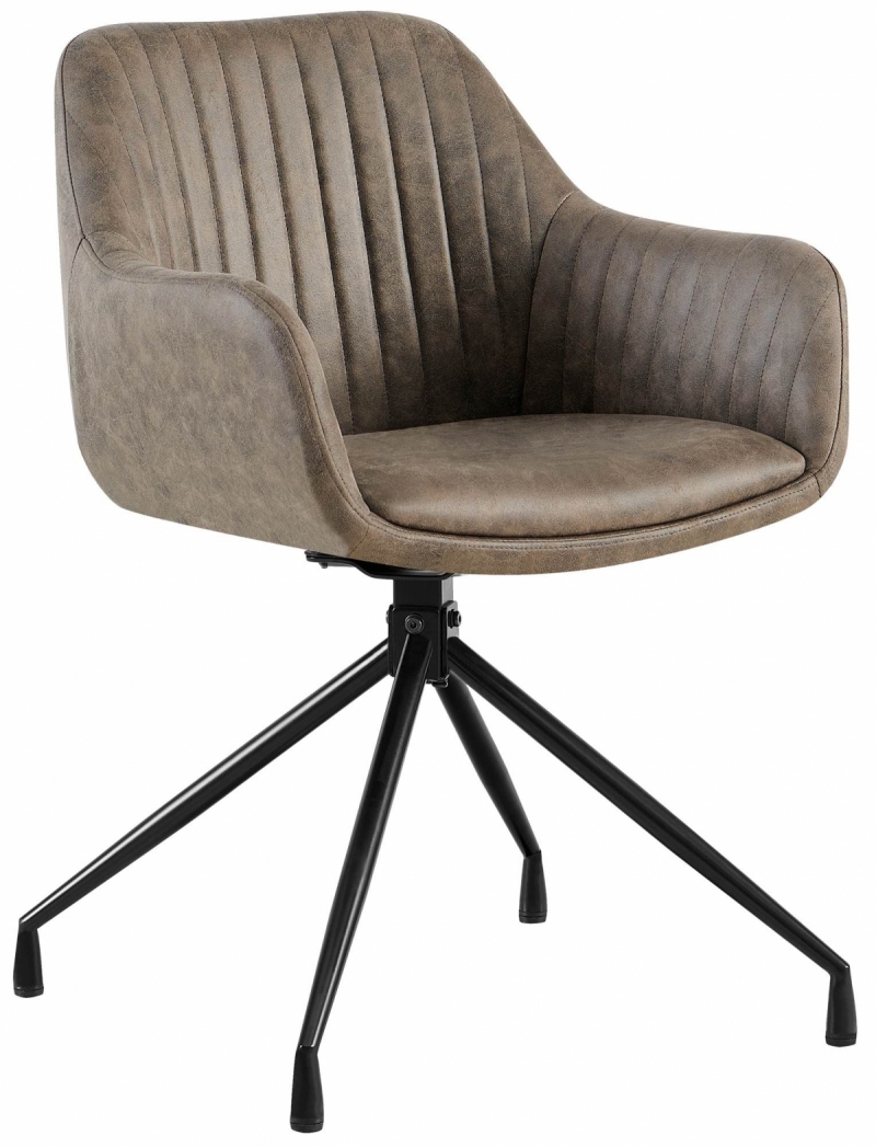 Jedálenská stolička Welby Vintage - koženka - šedá