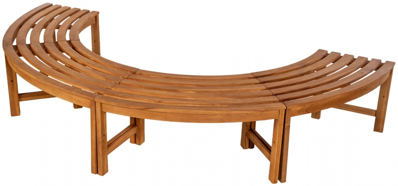Lavica Male 250 cm polkruhová bez operadla - teak