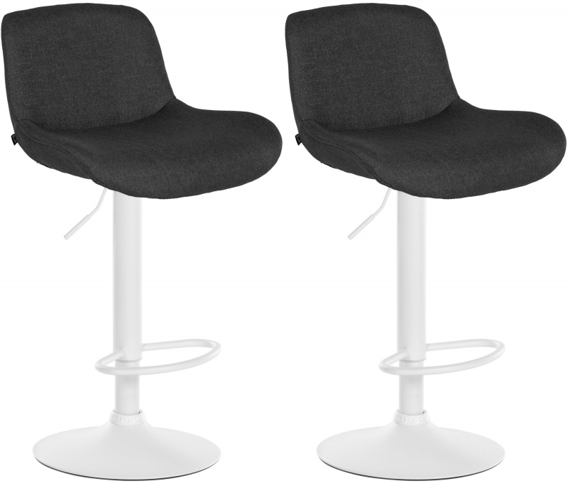 2x Barová stolička Solon - látka, biely rám- čierna