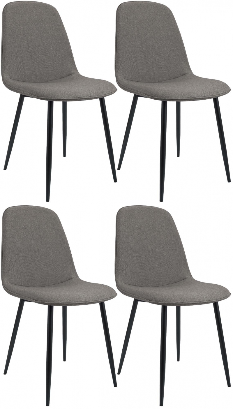 Sada 4 ks jedálenských stoličiek Maryam látka - svetlosivá