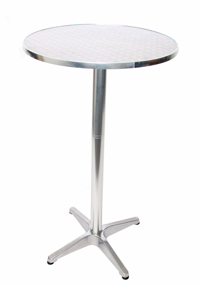 Barový bistro stôl okrúhly, hliník ~ v70/110 x Ø60 cm