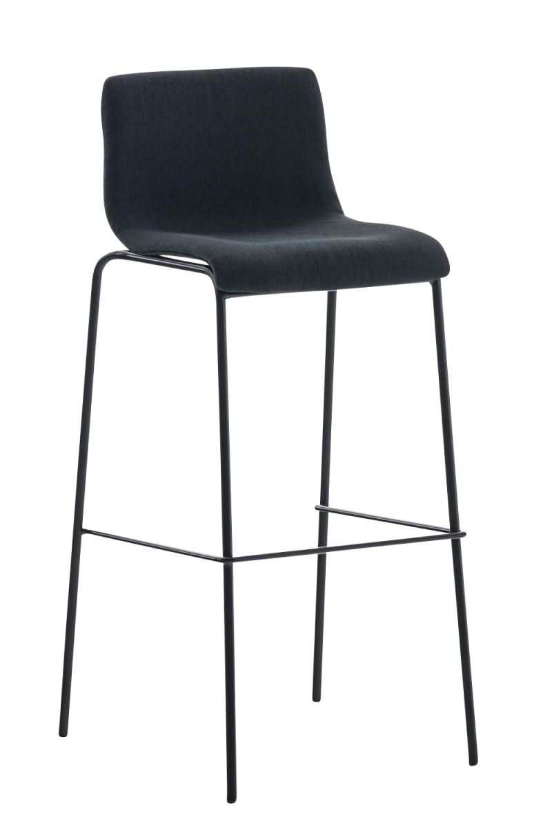 Barová stolička Hoover ~ látka, kovové nohy čierne - Čierna