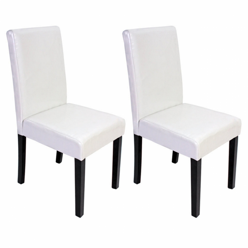 Jedálenská stolička Litta (SET 2 ks), tmavé nohy - Biela