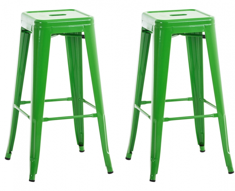 Kovová barová stolička Josh (SET 2 ks) - Zelená