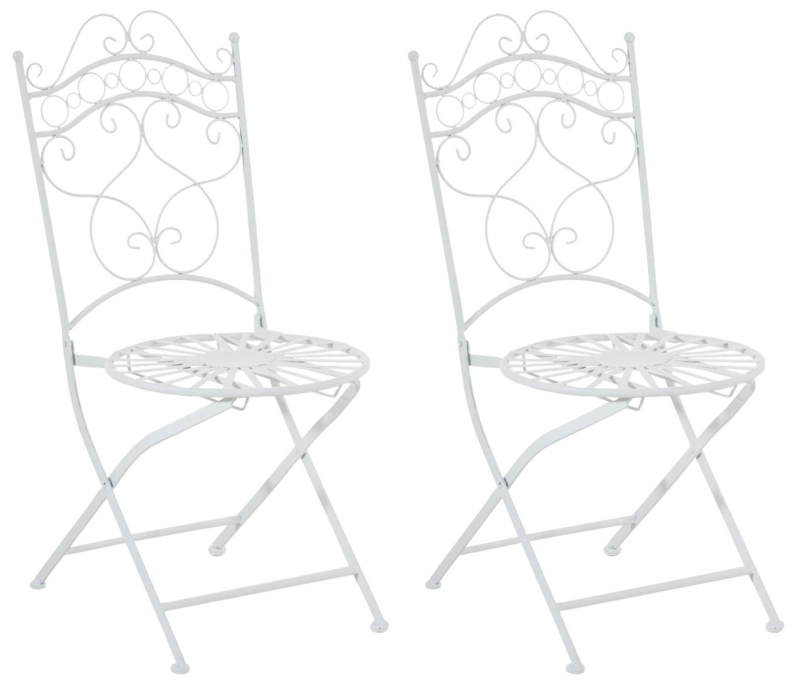 Kovová stolička skladacia Indra (SET 2 ks) - Biela