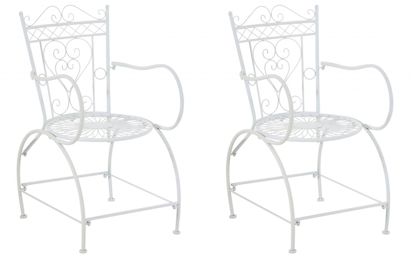 Kovová stolička Sheela s područkami (SET 2 ks) - Biela