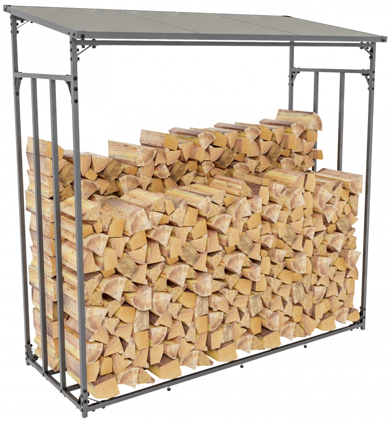 Prístrešok na palivové drevo Ruston XL ~ 165x70x165 cm, hliník