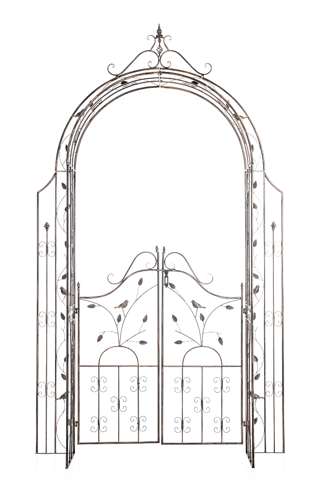 Pergola na popínavé rastliny GS22232 s bránkou - Bronzová