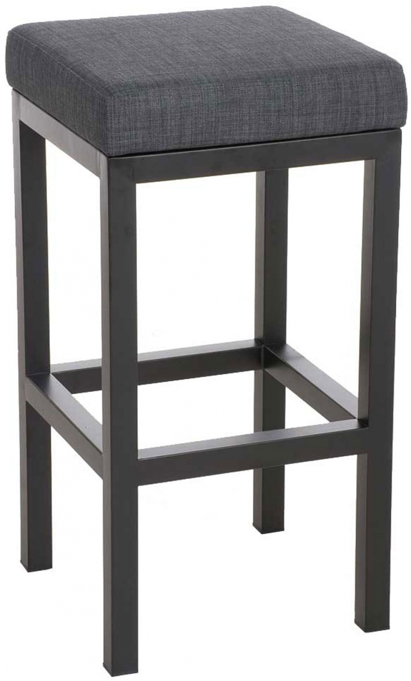 Barová stolička Taylor 85 cm ~ látka, kovové nohy čierne - Tmavo sivá