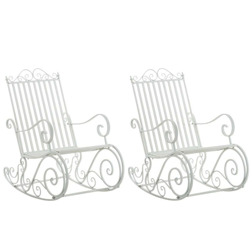 Kovové hojdacie kreslo Smile (SET 2 ks) - Biela