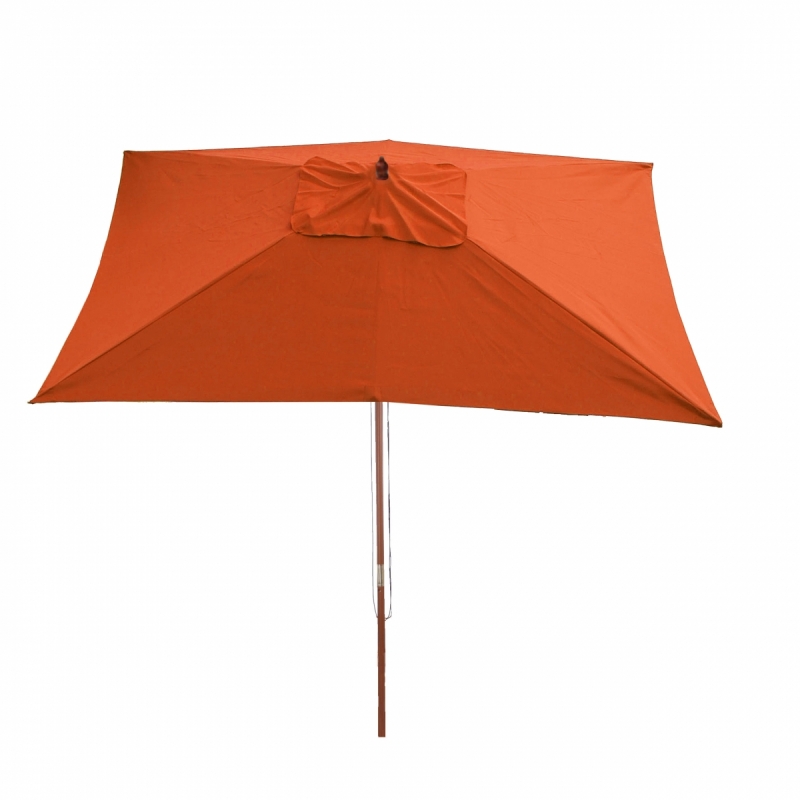 Slnečník Florida 2x3m - polyester/drevo - terakota