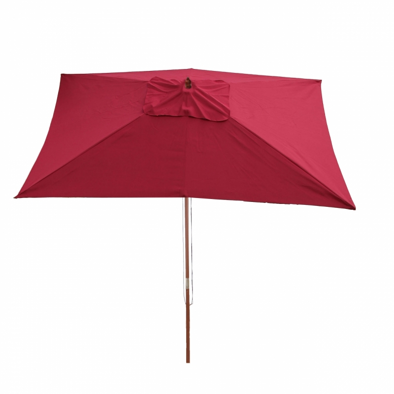 Slnečník Florida 2x3m - polyester/drevo - bordeaux