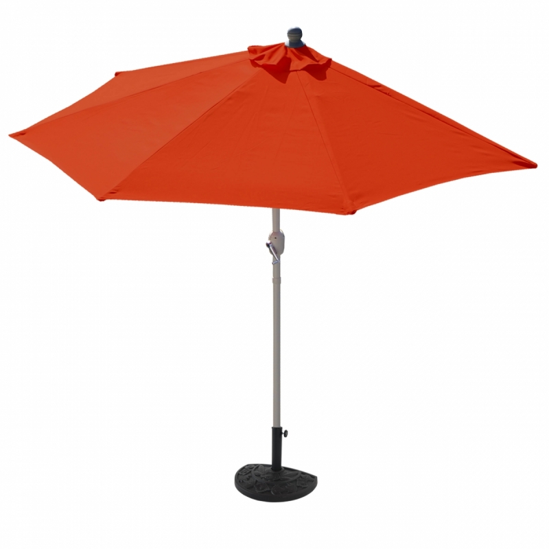 Slnečník polkruh Parla 300 cm so stojanom - polyester/hliník - terakota