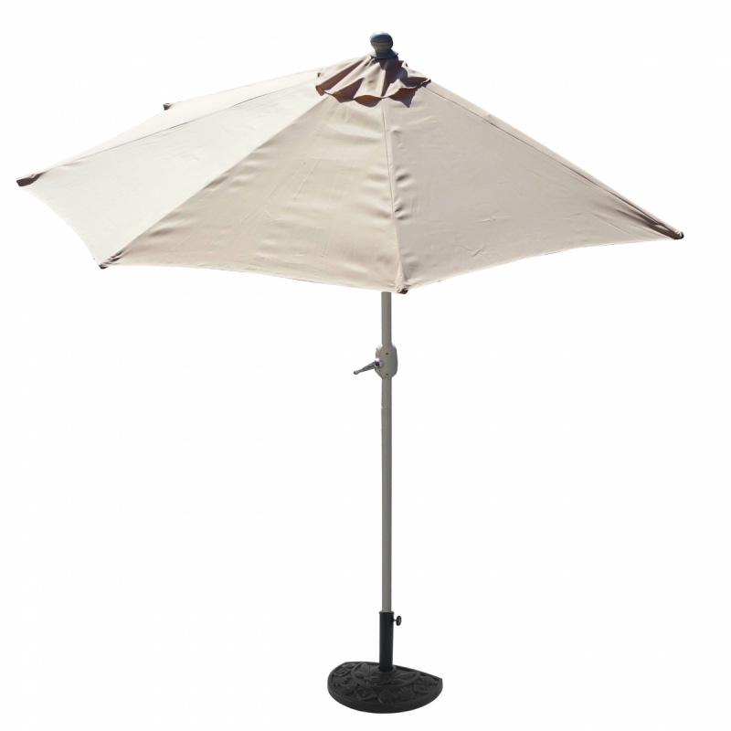 Slnečník polkruh Parla 270 cm so stojanom - polyester/hliník - krémová